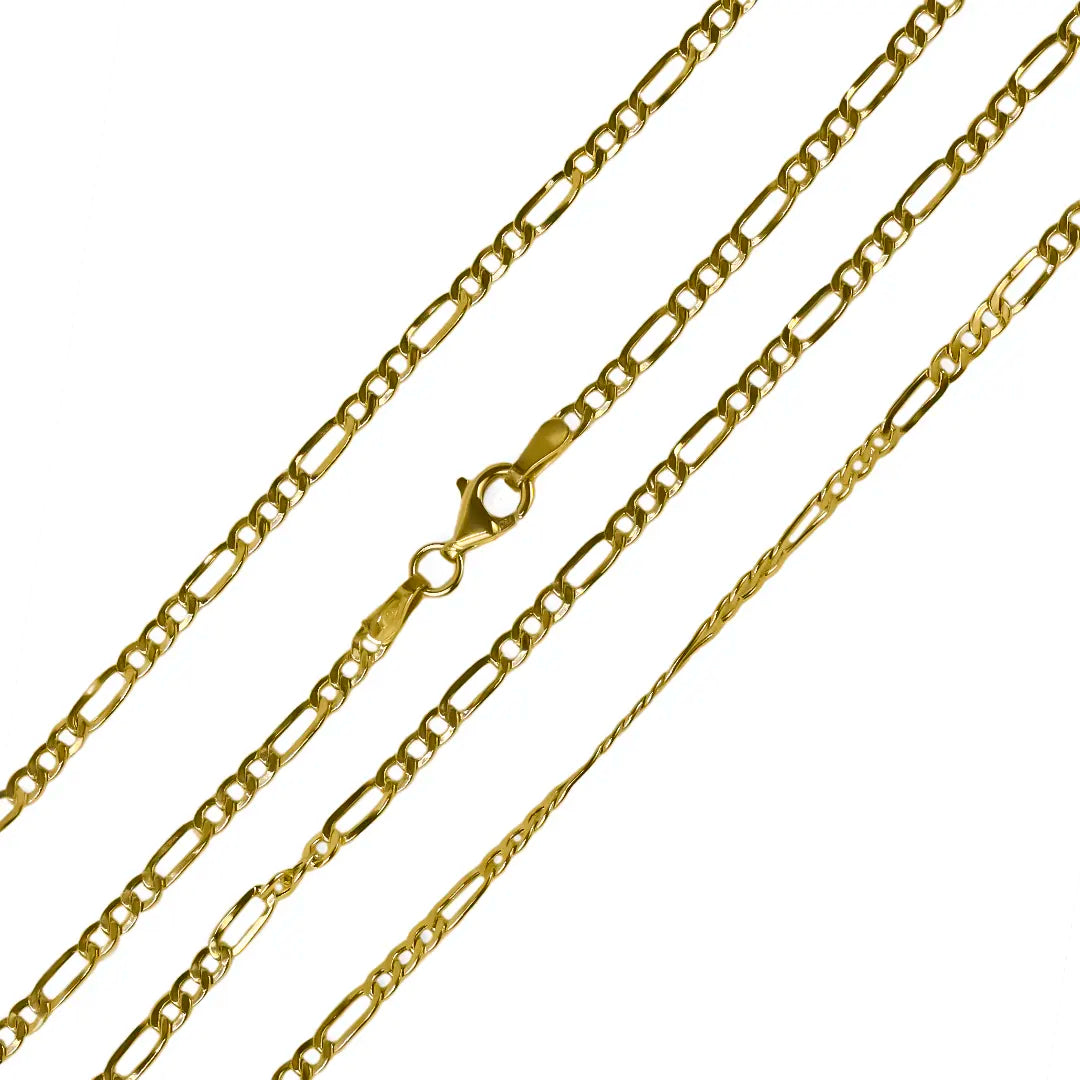 Cadena cubana 3x1 de 60cm. Confeccionada en oro de 18k por la prestigiosa Joyería Caracas, cuenta con garantía de por vida. 