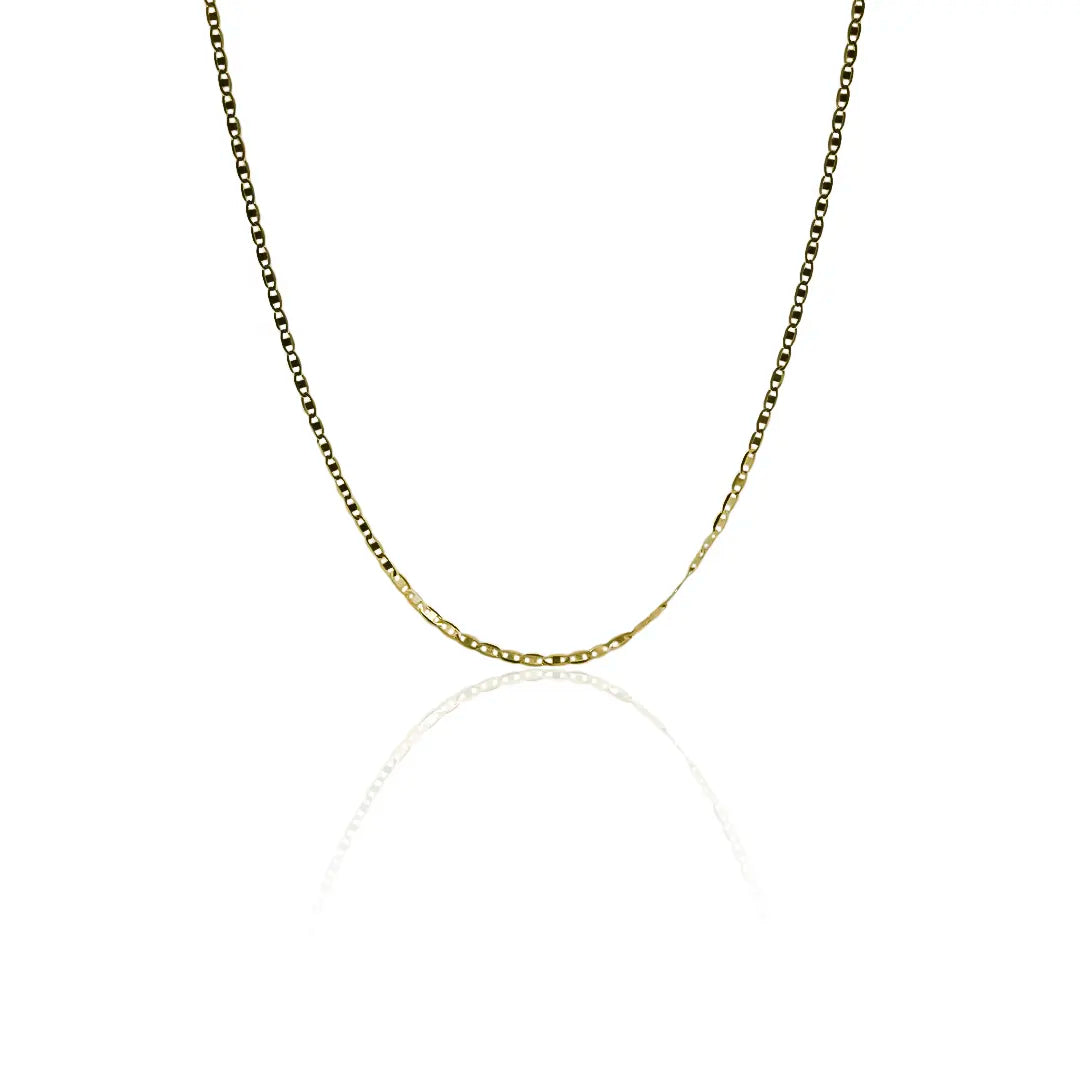 Cadena Escalera Plana espejo S 40 es una pieza única de la Joyería Caracas, hecha con oro de 18K. Cuenta con garantía de por vida. 