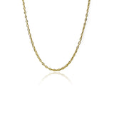 Cadena escalera brillante 40 fabricada en oro de 18k por Joyería Caracas. Cuenta con un certificado de calidad y garantía de por vida.