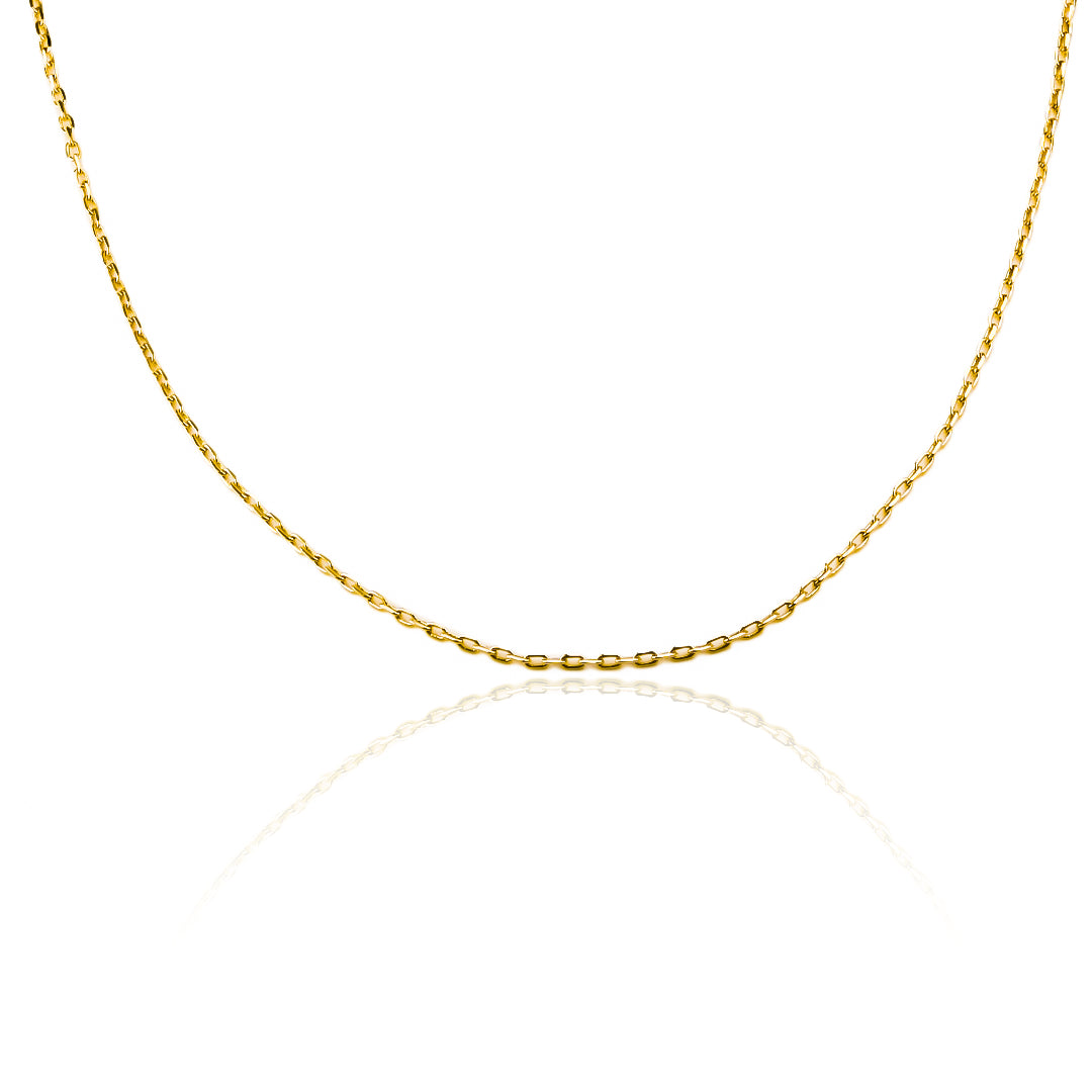 Cadena Veneciana Longata S40 fabricad en oro 18k por Joyería Caracas, cuenta con certificado de calidad y garantía de por vida.