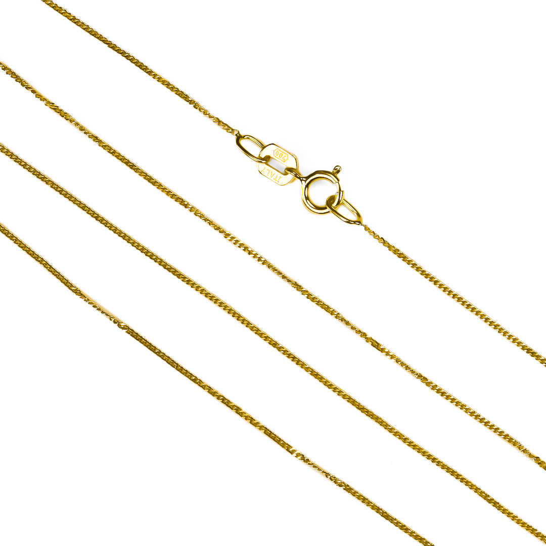 Cadena Mini Cubana SS 45 fabricada en oro 18k por Joyería Caracas, es una obra de arte la cual cuenta con garantía de por vida.