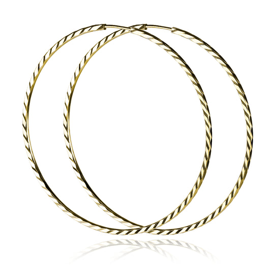 Candongas Square tube Klint XL, fabricadas en Oro 18K por Joyería Caracas, cuenta con certificado de calidad y garantía de por vida.