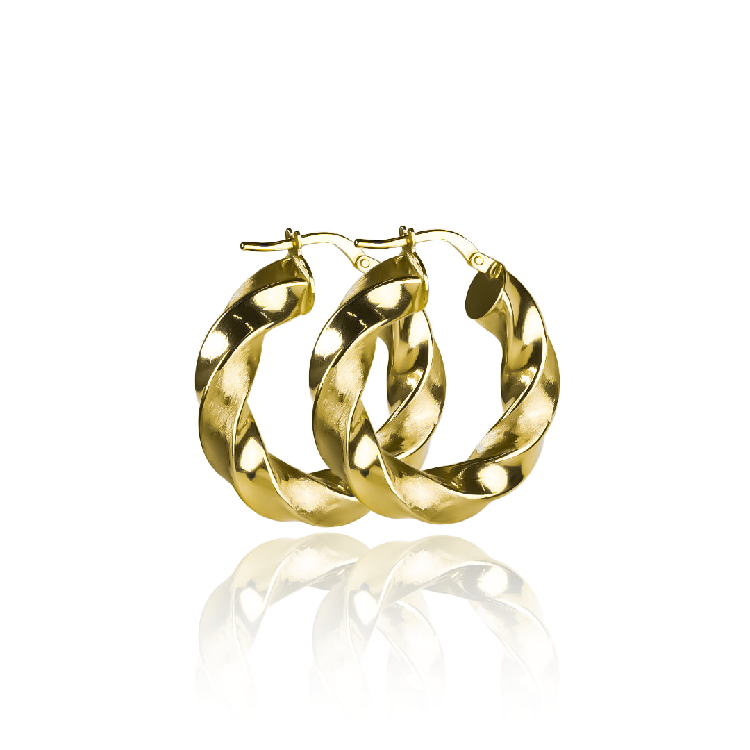 Candonga melcocha arena M fabricadas en oro 18k por Joyería Caracas, cuenta con una garantía para toda la vida. 