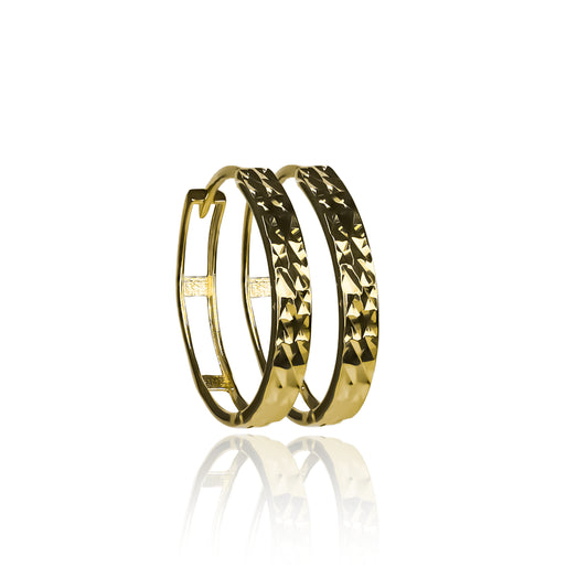 Candongas diamantadas zenda, elaboradas en oro de 18K por Joyería Caracas. Con garantía para toda la vida.