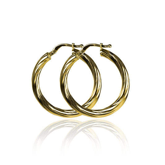 Candongas melcocha classic MI fabricadas en oro 18k por Joyería Caracas, cuenta con una garantía para toda la vida.