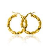 Candongas melcocha Arena XL de Joyería Caracas. Hechas de Oro 18K, con su garantía de por vida.