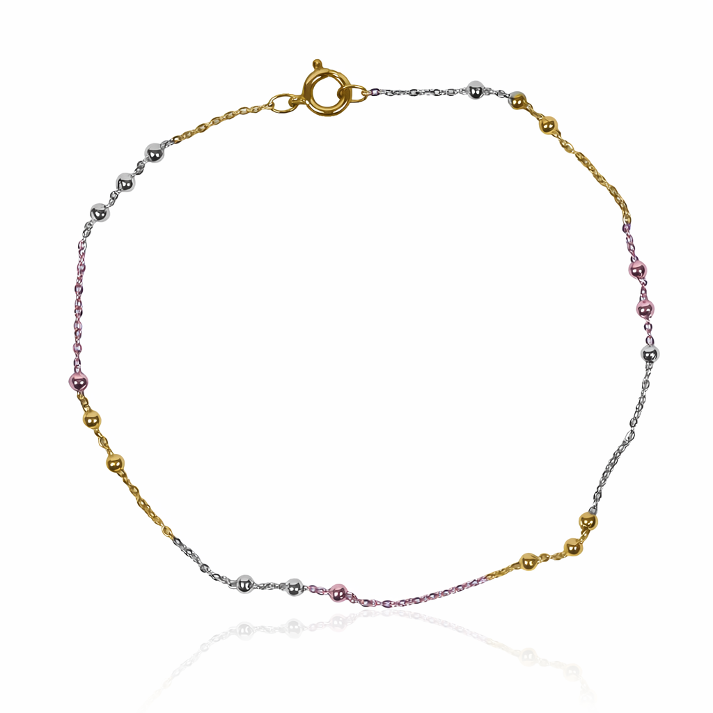 Pulsera Esferas 3 oros II