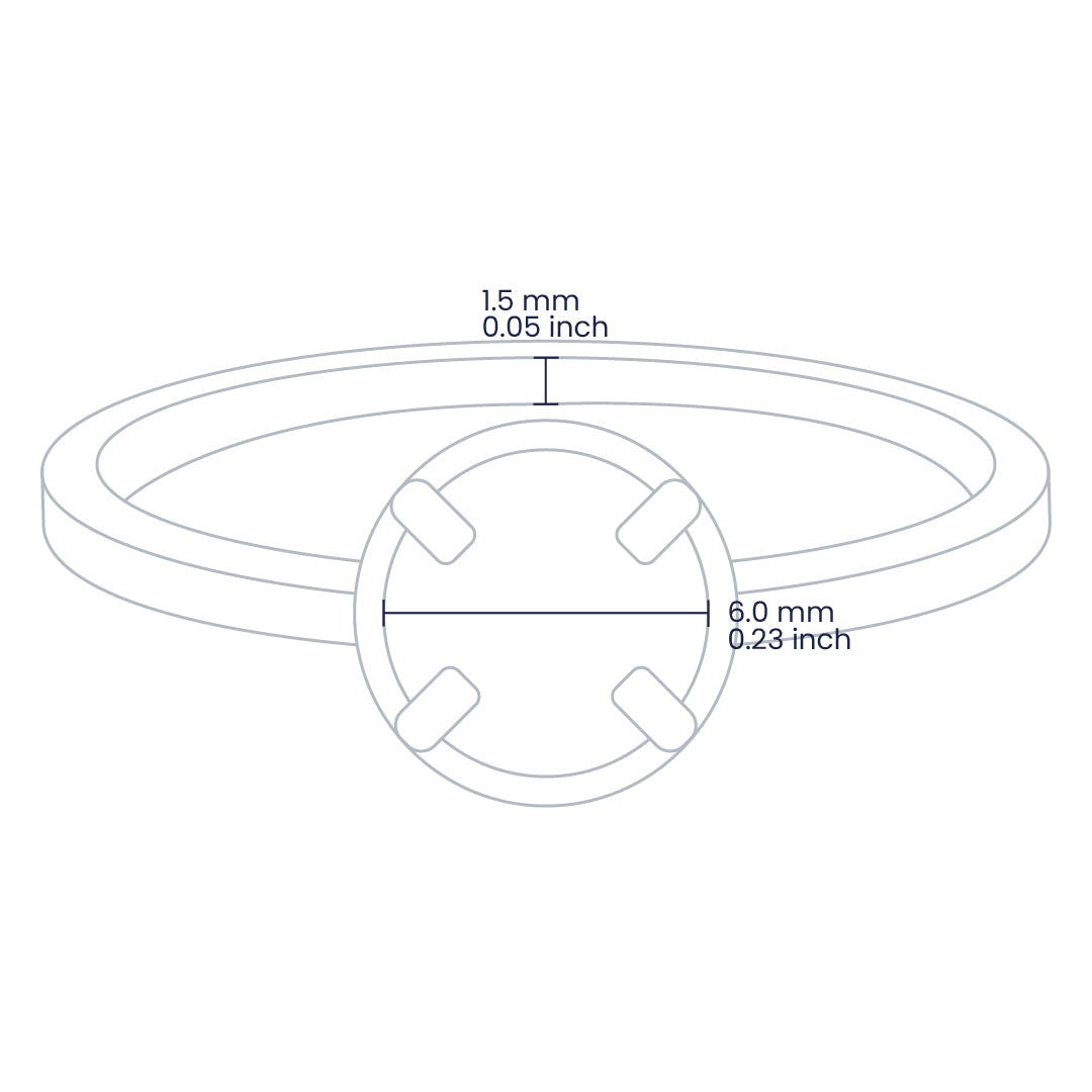 Croquis de un anillo en oro amarillo de 18 quilates con cristal redondo en el centro de Joyería Caracas.