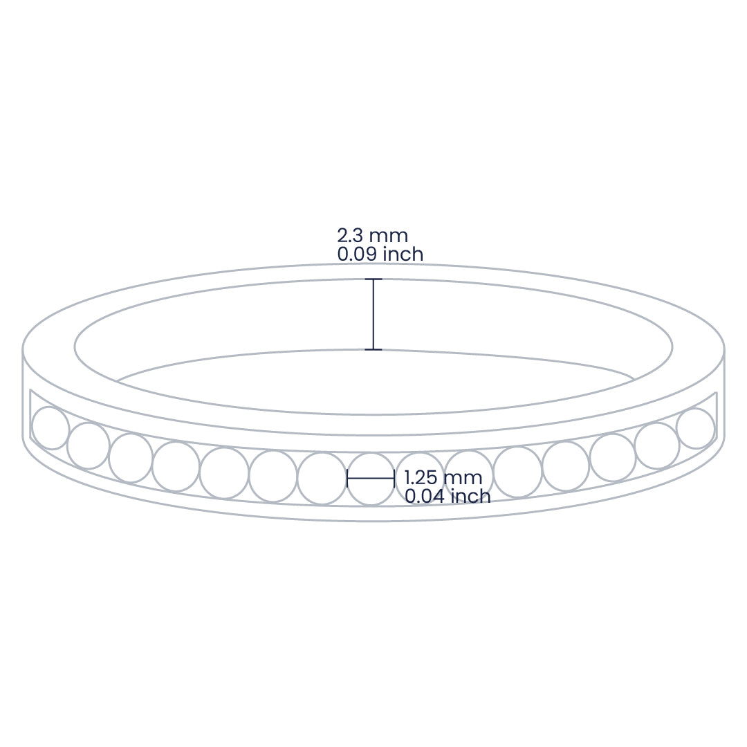 Croquis de un anillo en oro blanco de 18 quilates con cristales cuadrados de color blanco de Joyería Caracas. 