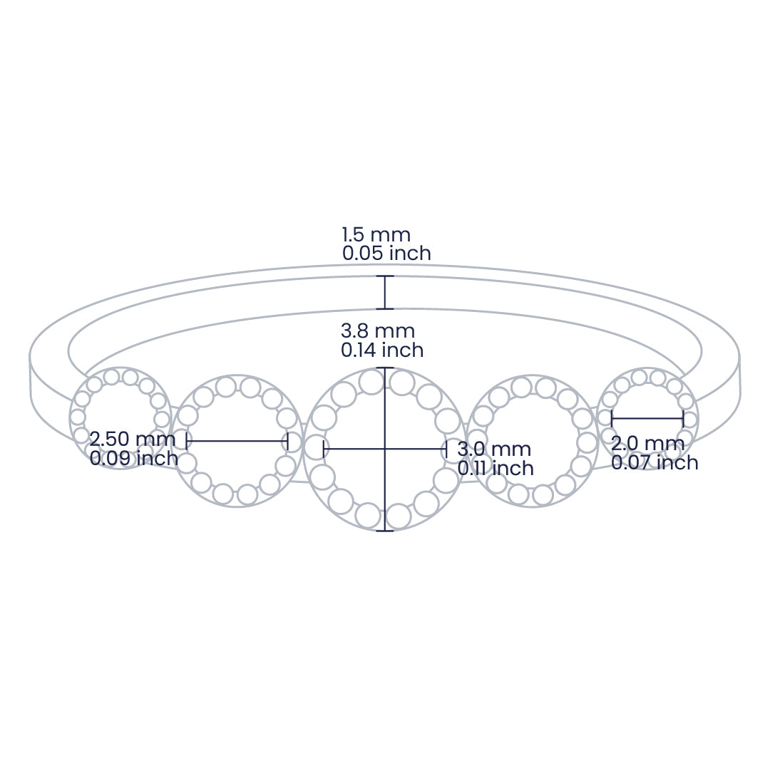 Croquis de un anillo en oro amarillo de 18 quilates y diamantes de color blanco, hecho en Joyería Caracas. 