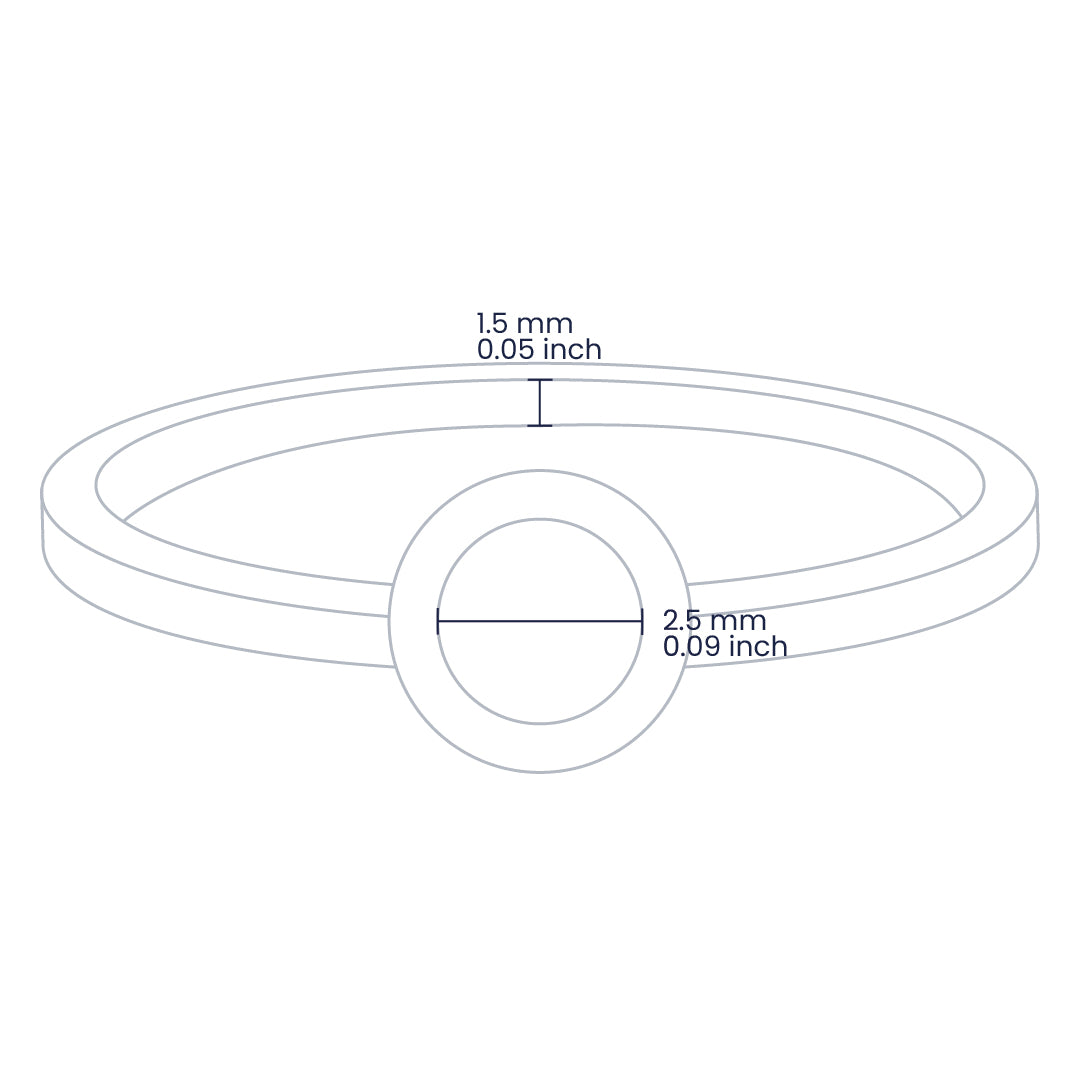 Croquis de un anillo en oro amarillo de 18 quilates con una forma circular en el centro y cuenta con un Diamante circular en el centro de color blanco, fabricado en Joyería Caracas. 