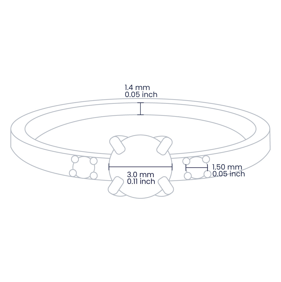 Croquis de un anillo en oro amarillo de 18 quilates con Diamantes de color blanco de Joyería Caracas. 