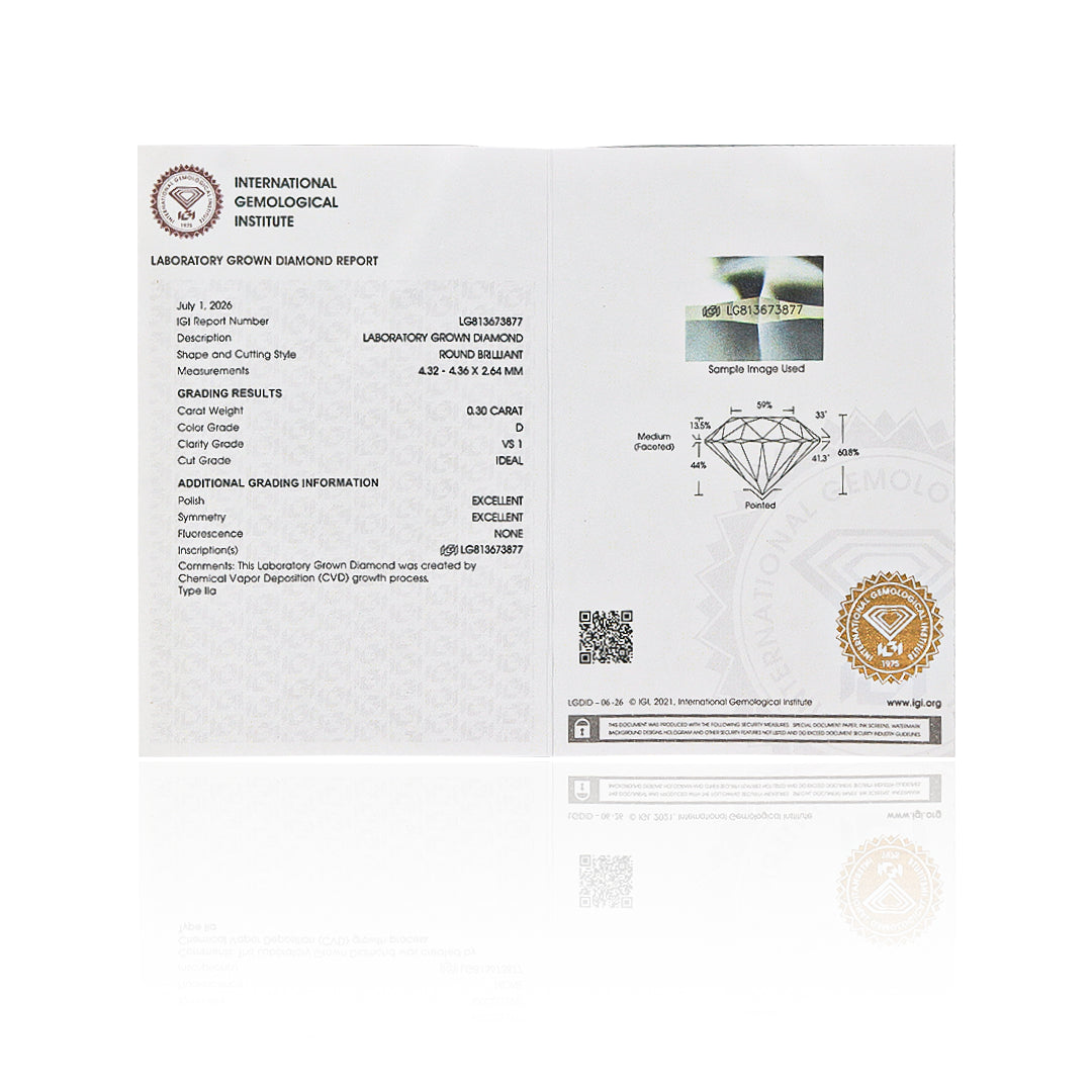 Diamante de Laboratorio Round Brillant 0.3CT