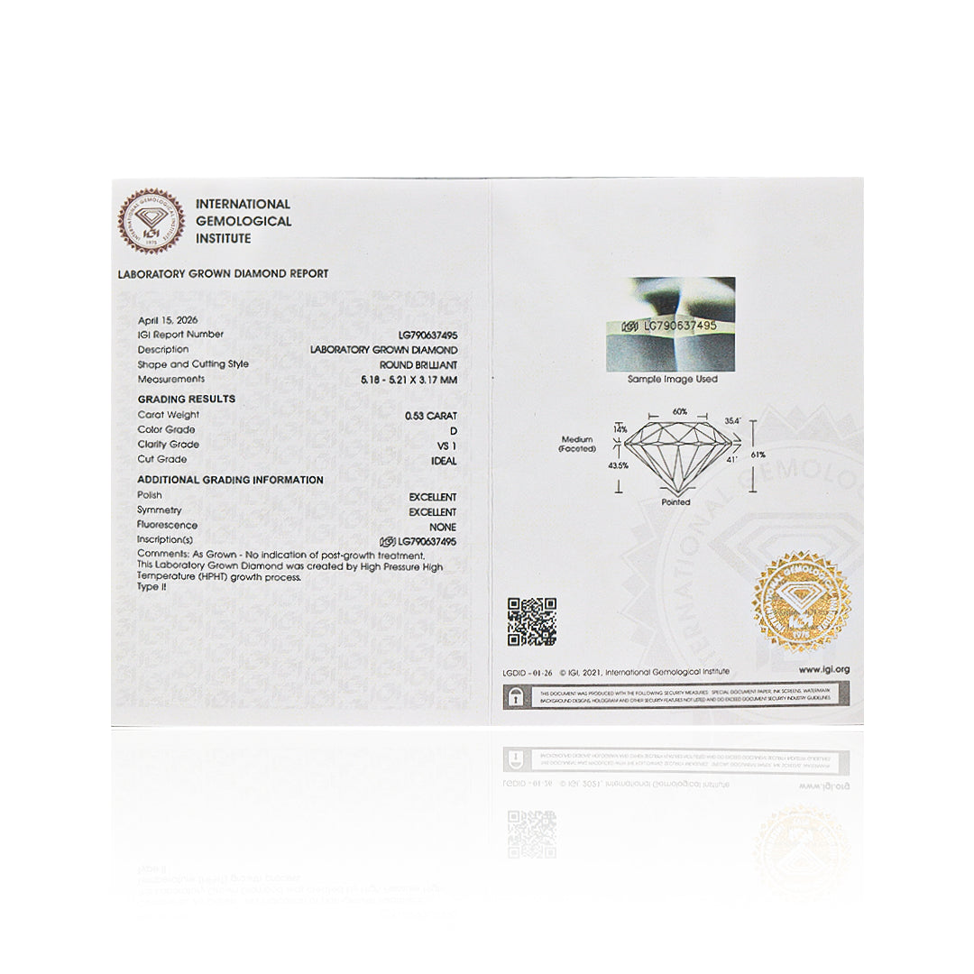 Diamante de Laboratorio Round Brillant 0.5CT II