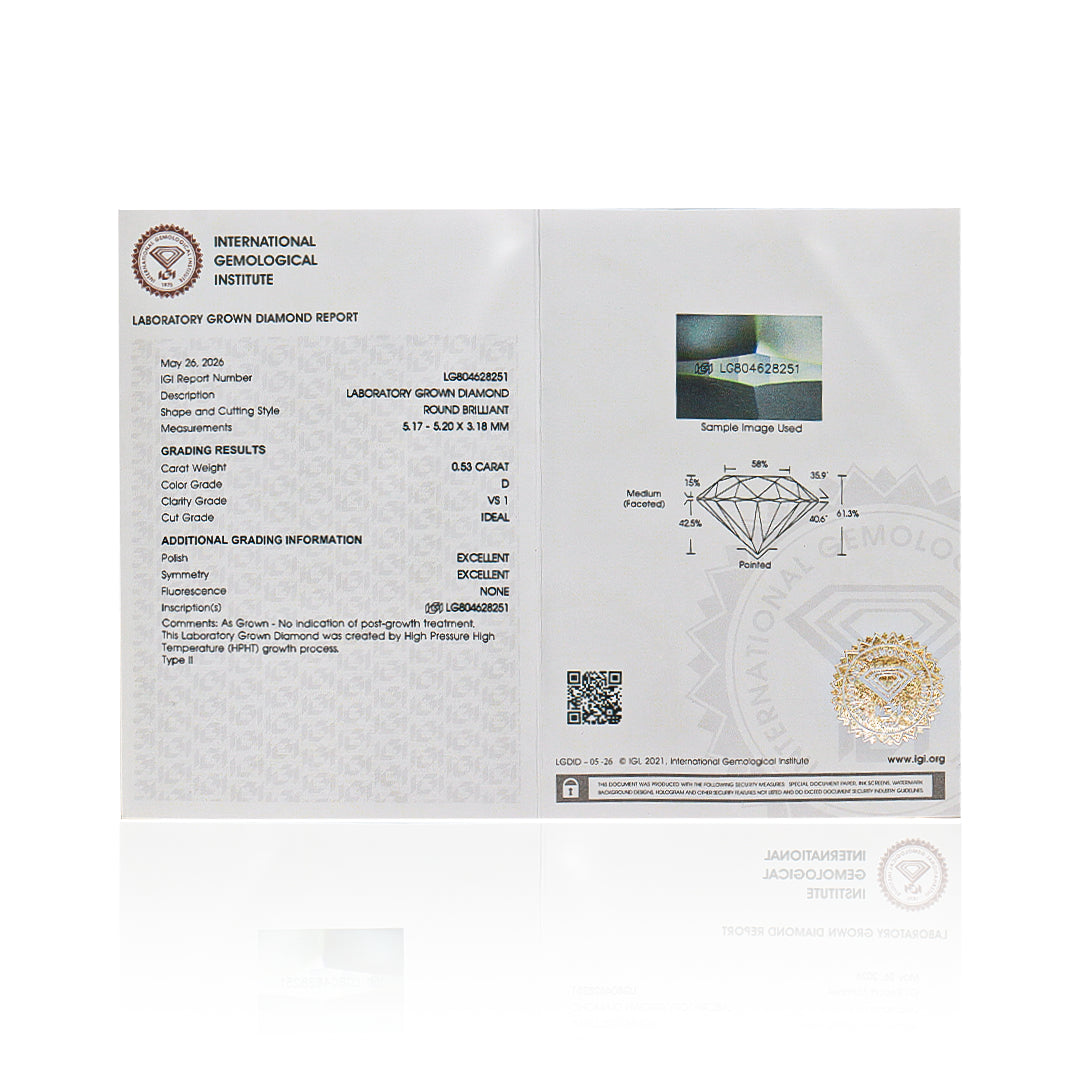 Diamante de Laboratorio Round Brillant 0.5CT