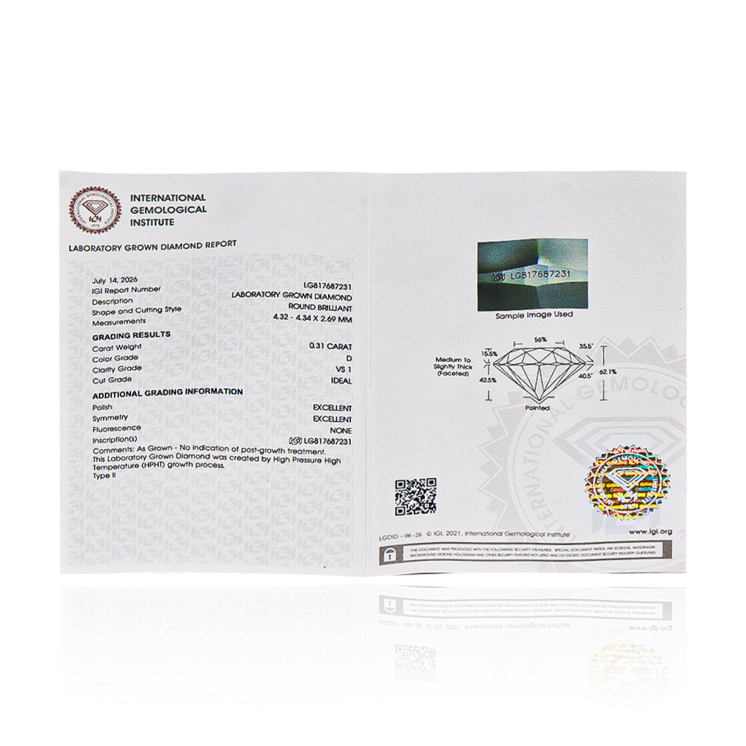 Diamante de Laboratorio Round Brillant 0.3CT