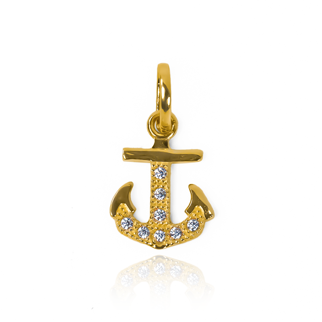 Dije Anchor SM JT, un hermoso diseño de joyería en oro 18K de la exclusiva marca Joyería Caracas. Con garantía para toda la vida.