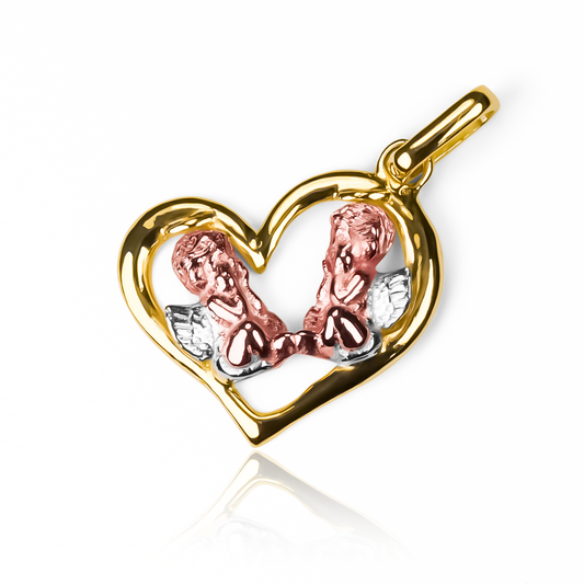 Dije Angelitos 3 oros. Hecho con oro de 18K por Joyería Caracas, este dije es una muestra de lujo y calidad. Con garantía de por vida.