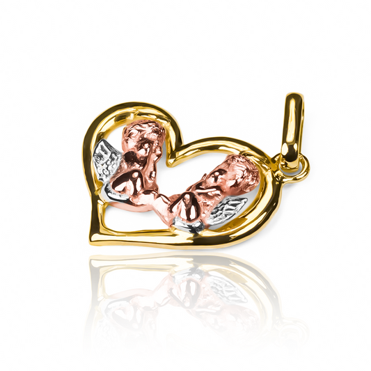 Dije Angelitos 3 oros. Hecho con oro de 18K por Joyería Caracas, este dije es una muestra de lujo y calidad. Con garantía de por vida.