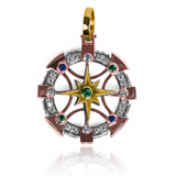 Dije Brújula 3 oros - Escualizable. Hecho con oro 18K de Joyería Caracas, esta pieza es garantía para toda la vida.