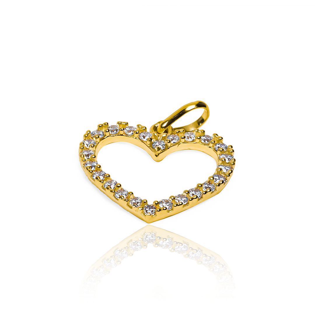 Dije Corazón con cristales L - JT es una verdadera joya de Oro 18K, confeccionada por Joyería Caracas y respaldada por una garantía de por vida.