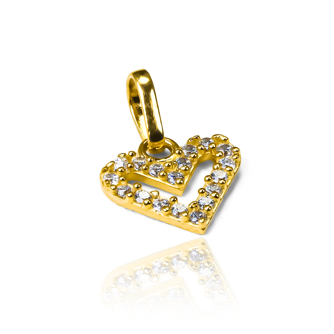 Dije Corazón estilo cristal JT, elaborado en Oro 18K por Joyería Caracas. Con garantía de por vida.