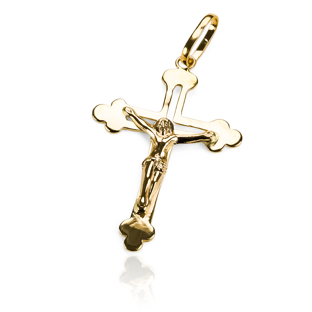 Dije Cristo acanalado L JC. Hecho de oro 18K, Joyería Caracas es perfecta para expresar su fe y estilo sofisticado. Con una garantía para toda la vida.