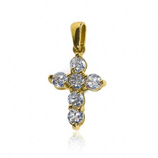 Dije Cruz Centelleante JC, Fabricado con Oro 18K, esta joyería de lujo de Joyería Caracas, cuenta con garantía de por vida. 