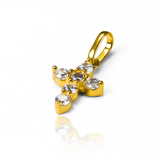 Dije Cruz SS cristales JT es un accesorio de lujo confeccionado con oro de 18K, diseñado por Joyería Caracas. Cuenta con garantía de por vida. 