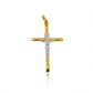 Dije Cruz cristo plano II L bicolor. Con diseño en Oro 18K de la prestigiosa Joyería Caracas y una garantía para toda la vida.