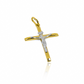 Dije Cruz cristo plano II L bicolor. Con diseño en Oro 18K de la prestigiosa Joyería Caracas y una garantía para toda la vida.