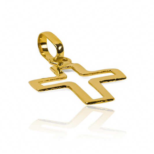 Dije Cruz croquis JT es una pieza de Joyería Caracas en Oro 18K. Cuenta con garantía de por vida. 