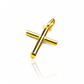 Dije Cruz de tubo MI. Confeccionado en Oro 18K por la exclusiva Joyería Caracas, cuenta con garantía de por vida. 