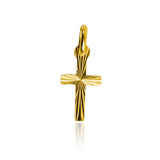 Dije Cruz diamantada mini I. Hecho con oro 18K y diseñado por Joyería Caracas, cuenta con garantía de por vida. 