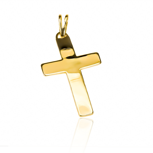 Dije Cruz lisa L JC es una pieza de joyería exclusiva de Joyería Caracas, elaborada con Oro 18K y garantía para toda la vida.