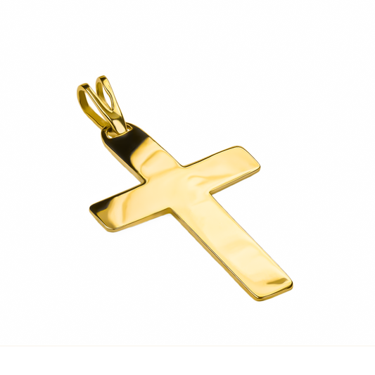 Dije Cruz lisa M JC. Hecho con Oro 18K y con el sello de calidad de Joyería Caracas, cuenta con garantía de por vida. 