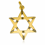 Dije Estrella de David rayos L I, elaborado en Oro 18K y con el sello de calidad de Joyería Caracas. Cuenta con garantía de por vida. 
