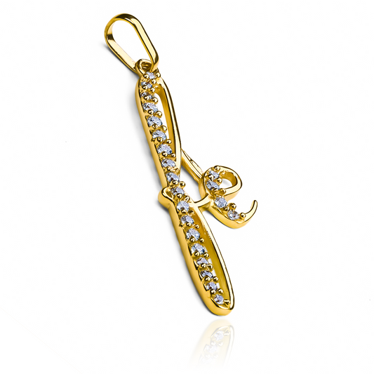 Dije Fe - Bigger crystal de Joyería Caracas. Hecho de oro 18K, cuenta con garantía de por vida. 