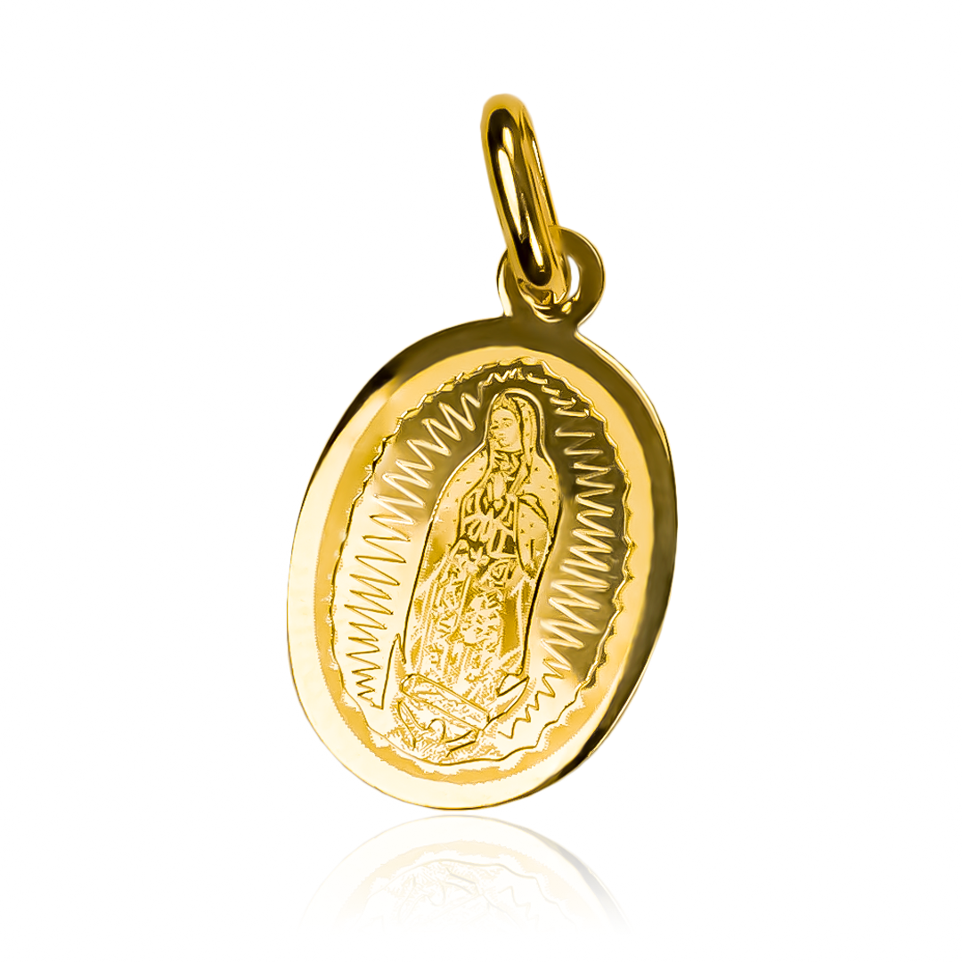 Dije Guadalupe Laser S I de Oro 18K. Diseñado por Joyería Caracas con la más alta calidad, cuenta con garantía de por vida. 