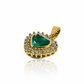 Dije Heart. Con una piedra preciosa de esmeralda y diamantes en un soporte de oro 18K, esta joya de Joyería Caracas ofrece garantía de por vida.