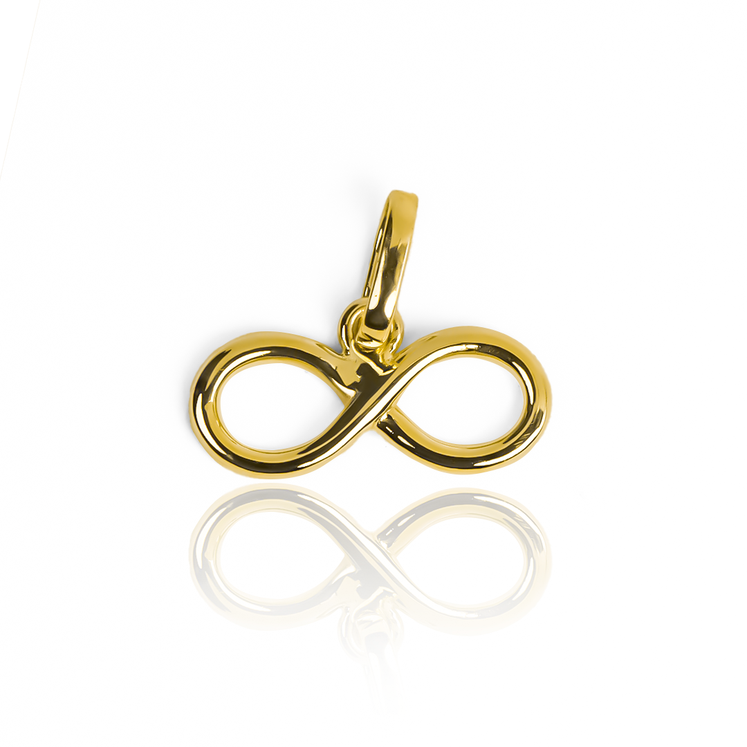 Dije Infinito Liso Jc. Hecho con oro 18K y diseñado por Joyería Caracas, cuenta con garantía de por vida. 