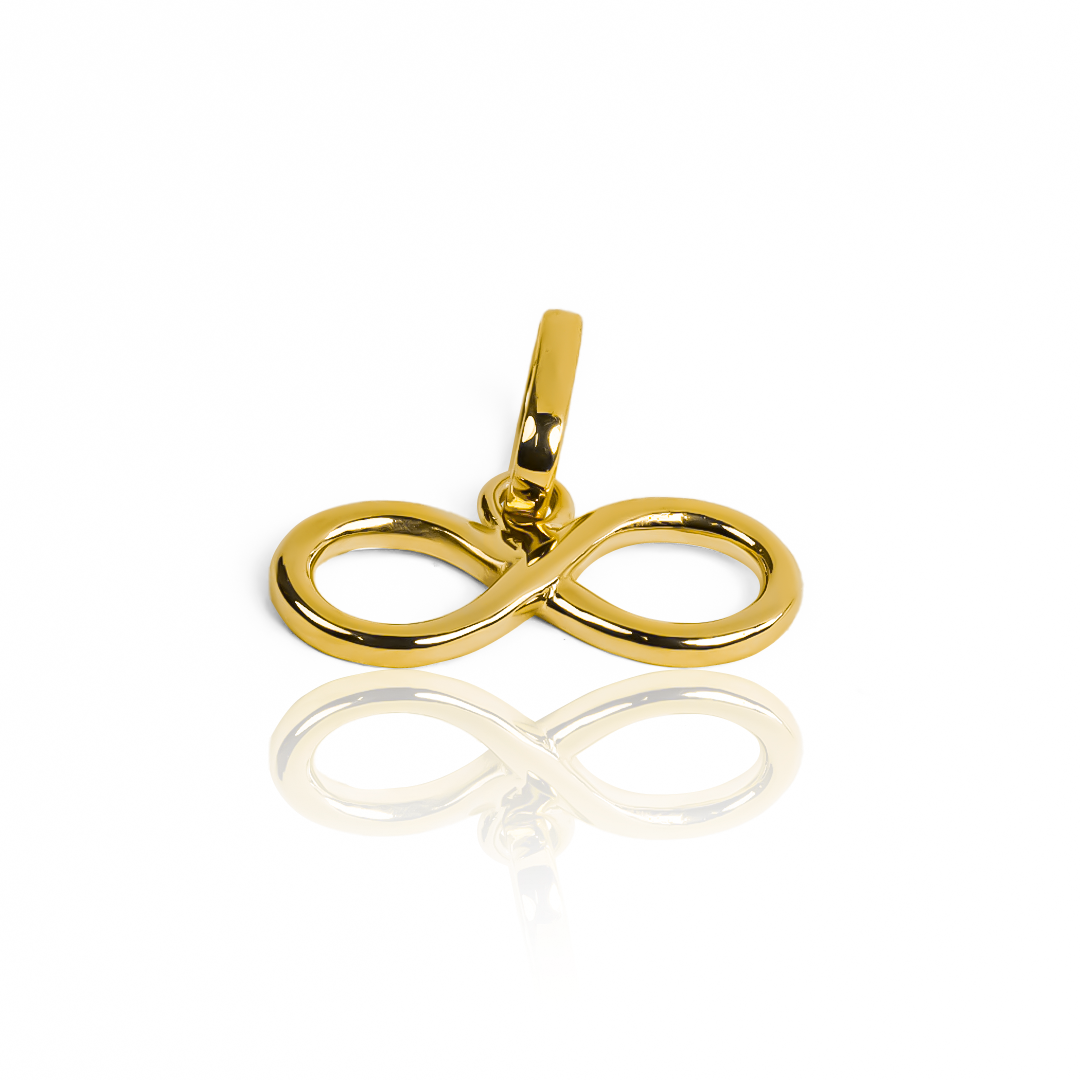 Dije Infinito Liso Jc. Hecho con oro 18K y diseñado por Joyería Caracas, cuenta con garantía de por vida. 