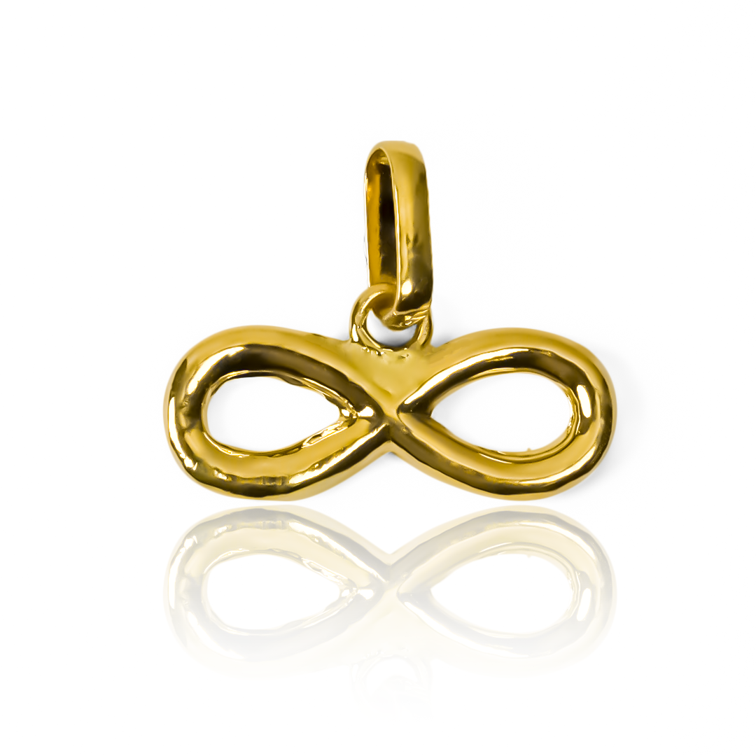 Dije Infinito liso JT. Hecho de oro 18K de la prestigiosa Joyería Caracas. Cuenta con garantía de por vida. 