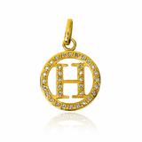 Dije Letra H party cristal JC de Oro 18K de Joyería Caracas. Con garantía para toda la vida.