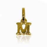 Dije Letra M mini JC de oro 18K de Joyería Caracas. Destaca con la elegancia y calidad de un producto de lujo. Garantía para toda la vida.