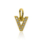 Dije Letra V crystal JT. Confeccionado con Oro 18K y un diseño de la reconocida Joyería Caracas, cuenta con garantía de por vida. 