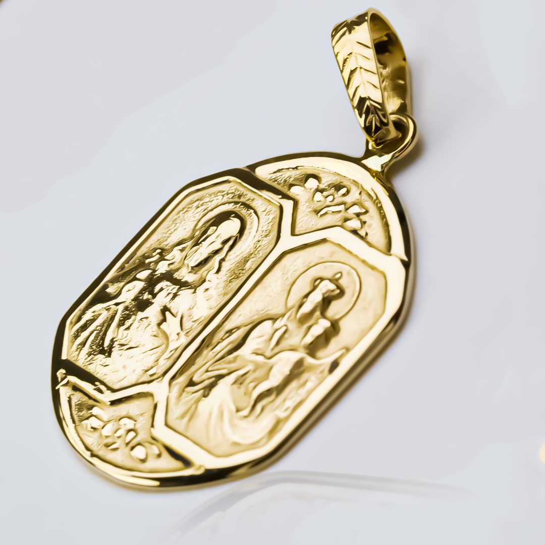 Dije Medalla escapulario I. Hecho de Oro 18K y con la garantía de toda la vida de Joyería Caracas.