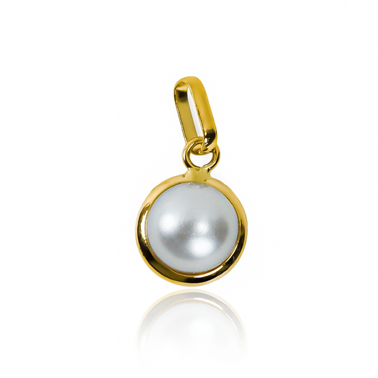 Dije Media perla #6_5 JT de Joyería Caracas en oro 18k, cuenta con garantía de por vida. 