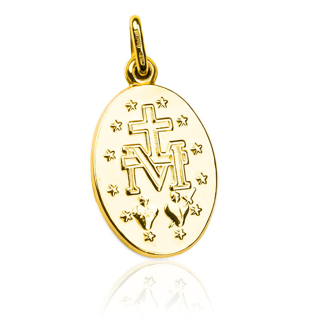 Dije Milagrosa H L I es una joya exquisita, elaborada con oro de 18K y diseñada por la reconocida Joyería Caracas. Cuenta con garantía de por vida.