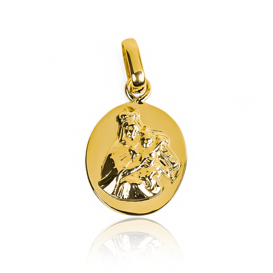 Dije Placa virgen del Carmen JC hecho con Oro 18K de Joyería Caracas. Con una garantía para toda la vida.